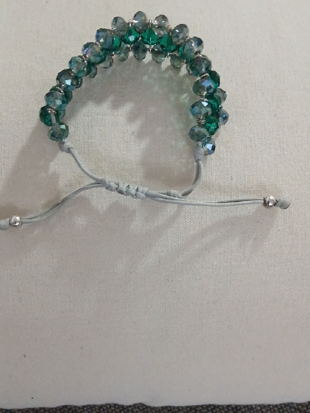 Emerald Crystal Bead Stretch Bracelet - Women's Fashion
